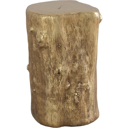 Log Gold Stool by Phillips Collection in gold and gold leaf. Made from resin in a eclectic & global style.