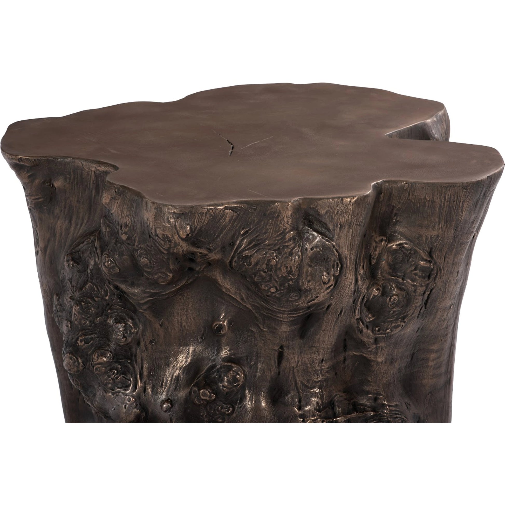 Log Bronze Side Table by Phillips Collection in brown and bronze. Made from resin in a eclectic & global style.