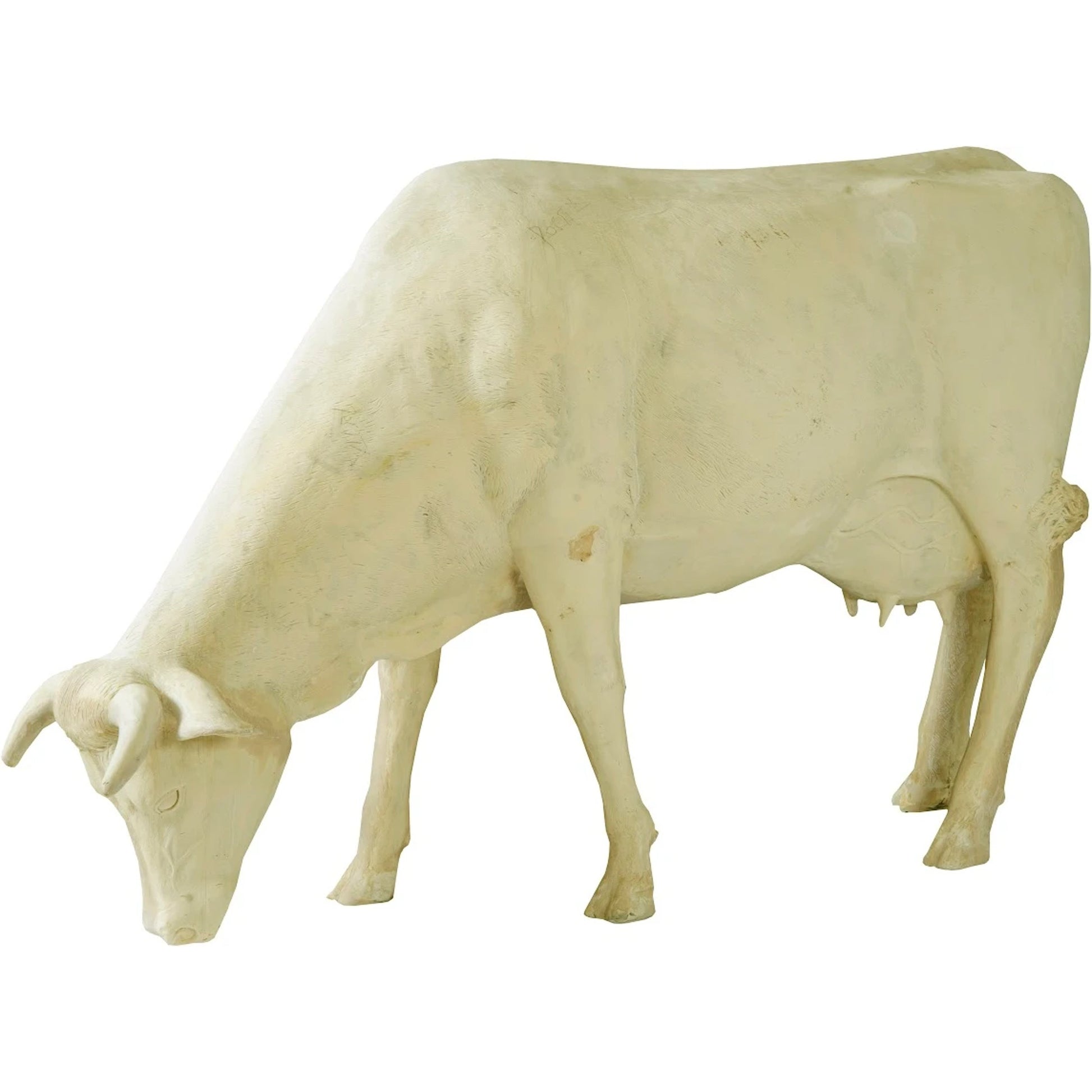 Life Size Cow by Phillips Collection in off white. Made from resin in a cottage & farmhouse style.
