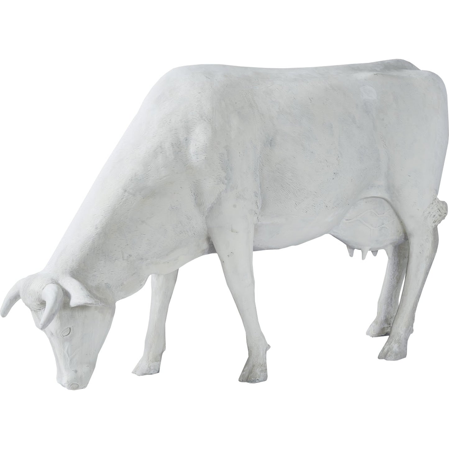 001 SR-939527 | Primary Silo | Life Size Cow by Phillips Collection in off white. Made from resin in a cottage & farmhouse style.