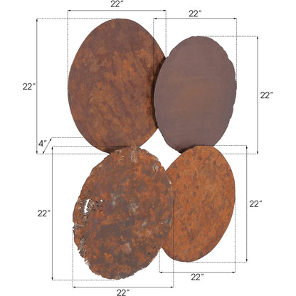 Galvanized Wall Discs (Set of 4) by Phillips Collection. Made from resin in a rustic style.