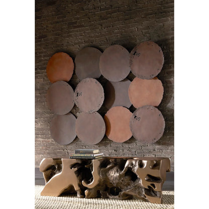 Galvanized Wall Discs (Set of 4) by Phillips Collection. Made from resin in a rustic style.