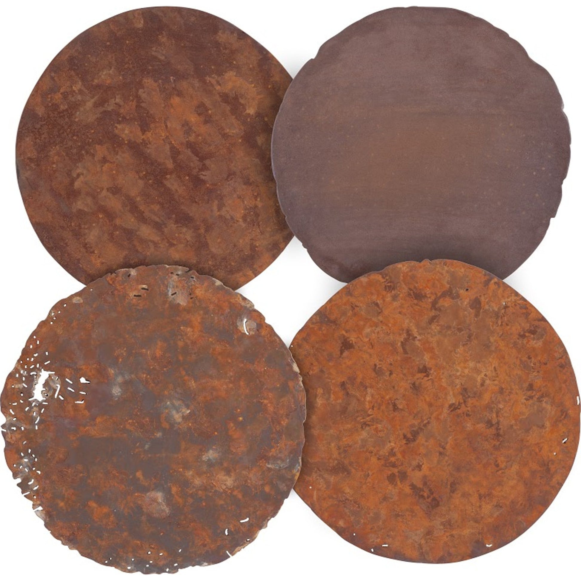 Galvanized Wall Discs (Set of 4) by Phillips Collection. Made from resin in a rustic style.