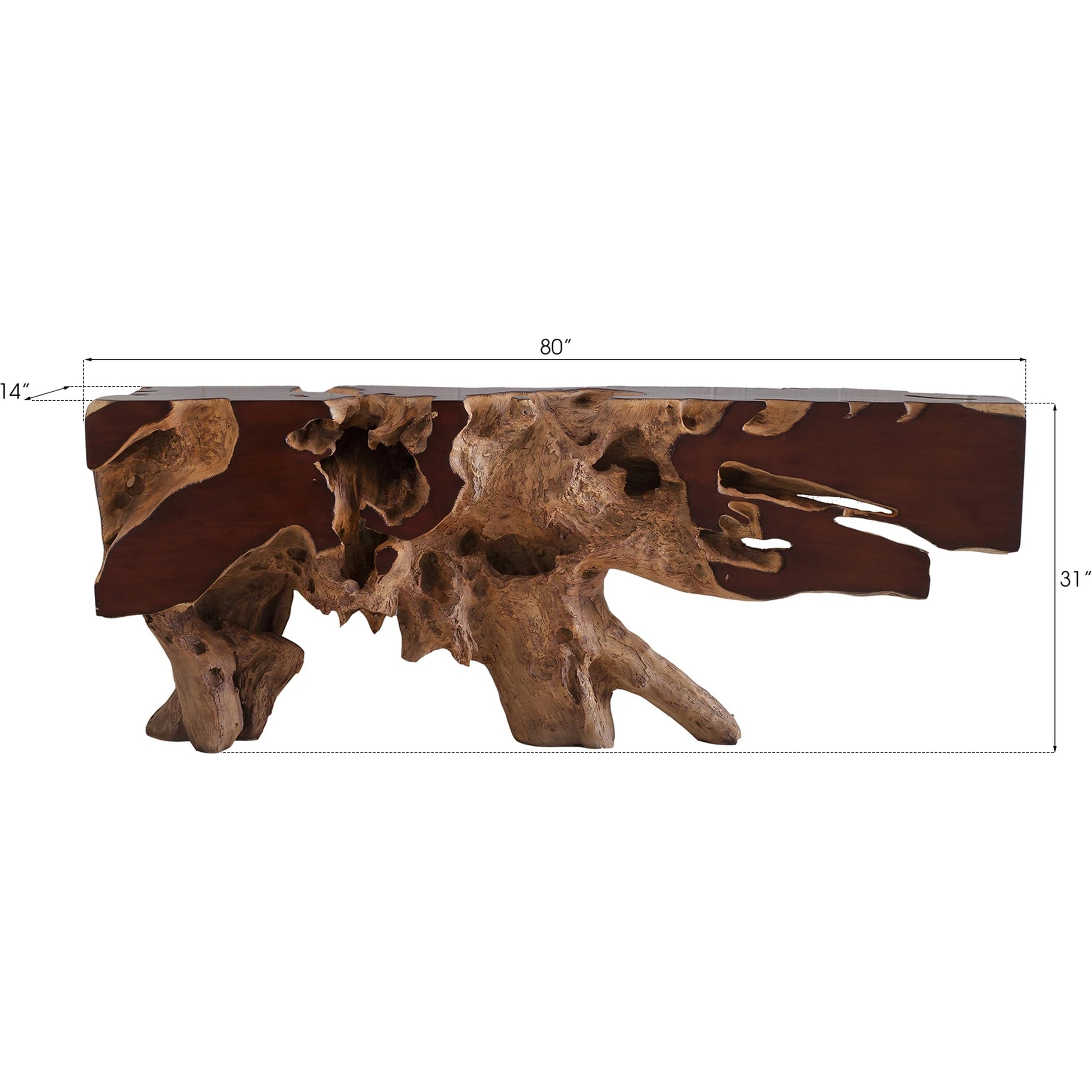 Freeform Console Table by Phillips Collection. Made from unique in a rustic style.