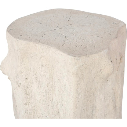 Log Roman Stone Stool by Phillips Collection in off white and roman stone. Made from resin composite in a eclectic & global style.