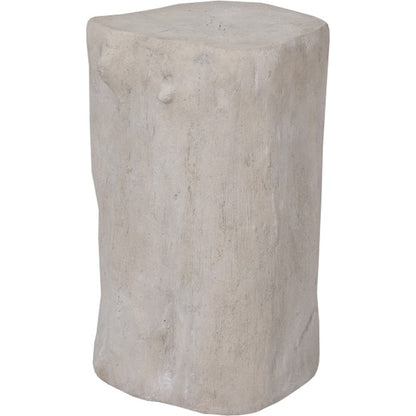 Log Roman Stone Stool by Phillips Collection in off white and roman stone. Made from resin composite in a eclectic & global style.