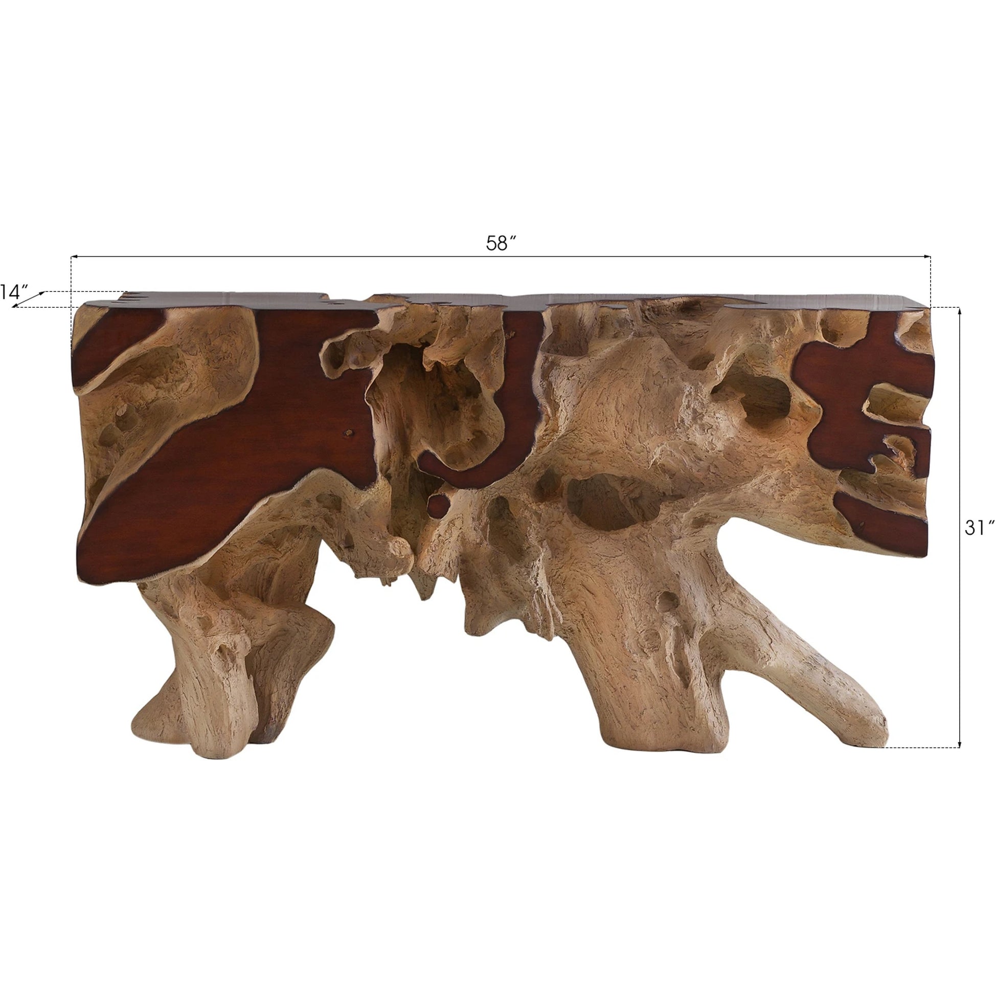 Freeform Console Table by Phillips Collection. Made from unique in a rustic style.