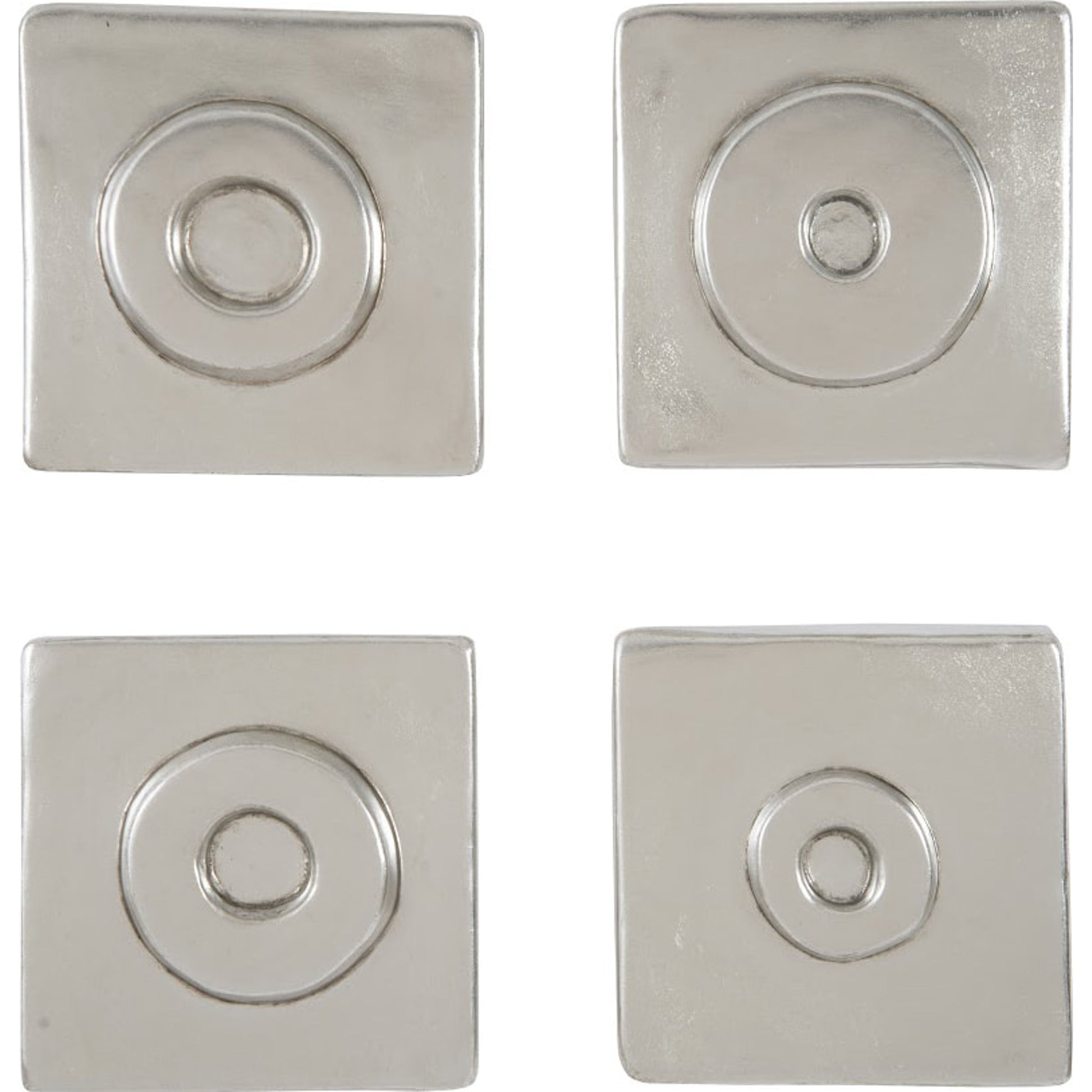 Antique Cuadritos by Phillips Collection in silver and silver leaf. Made from resin in a modern style.