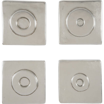 Antique Cuadritos by Phillips Collection in silver and silver leaf. Made from resin in a modern style.