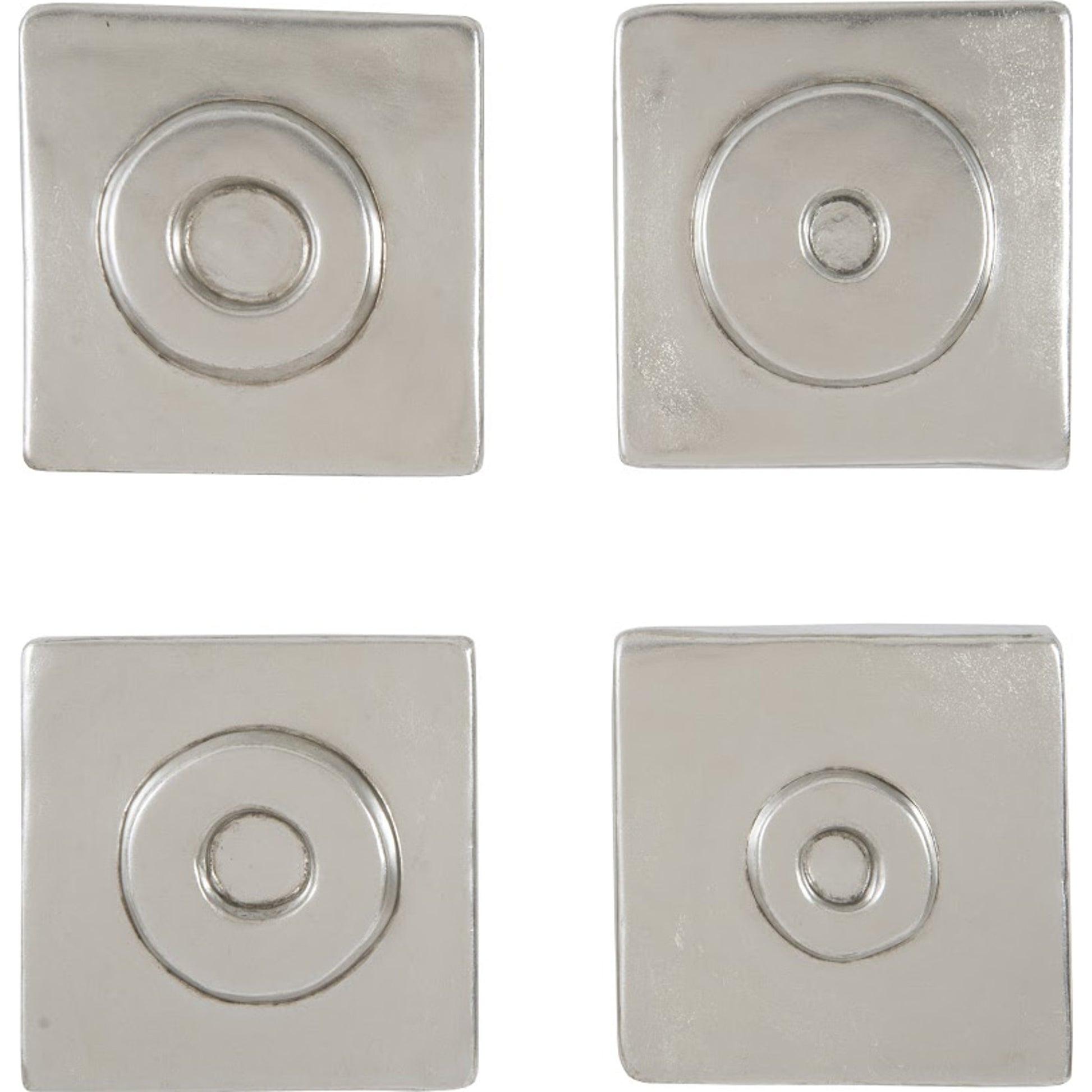 Antique Cuadritos by Phillips Collection in silver and silver leaf. Made from resin in a modern style.