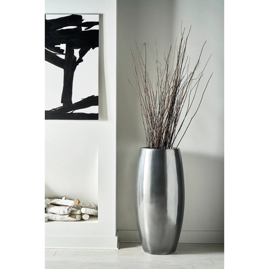 Elonga Polished Aluminum Planter by Phillips Collection in silver and polished aluminum. Made from resin in a eclectic & global style.