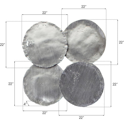 Galvanized Wall Discs (Set of 4) by Phillips Collection. Made from resin in a rustic style.