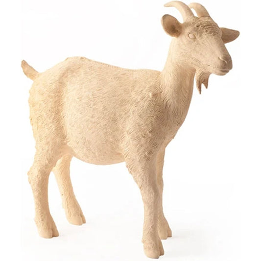 Goat Sculpture by Phillips Collection in off white. Made from resin in a modern style.