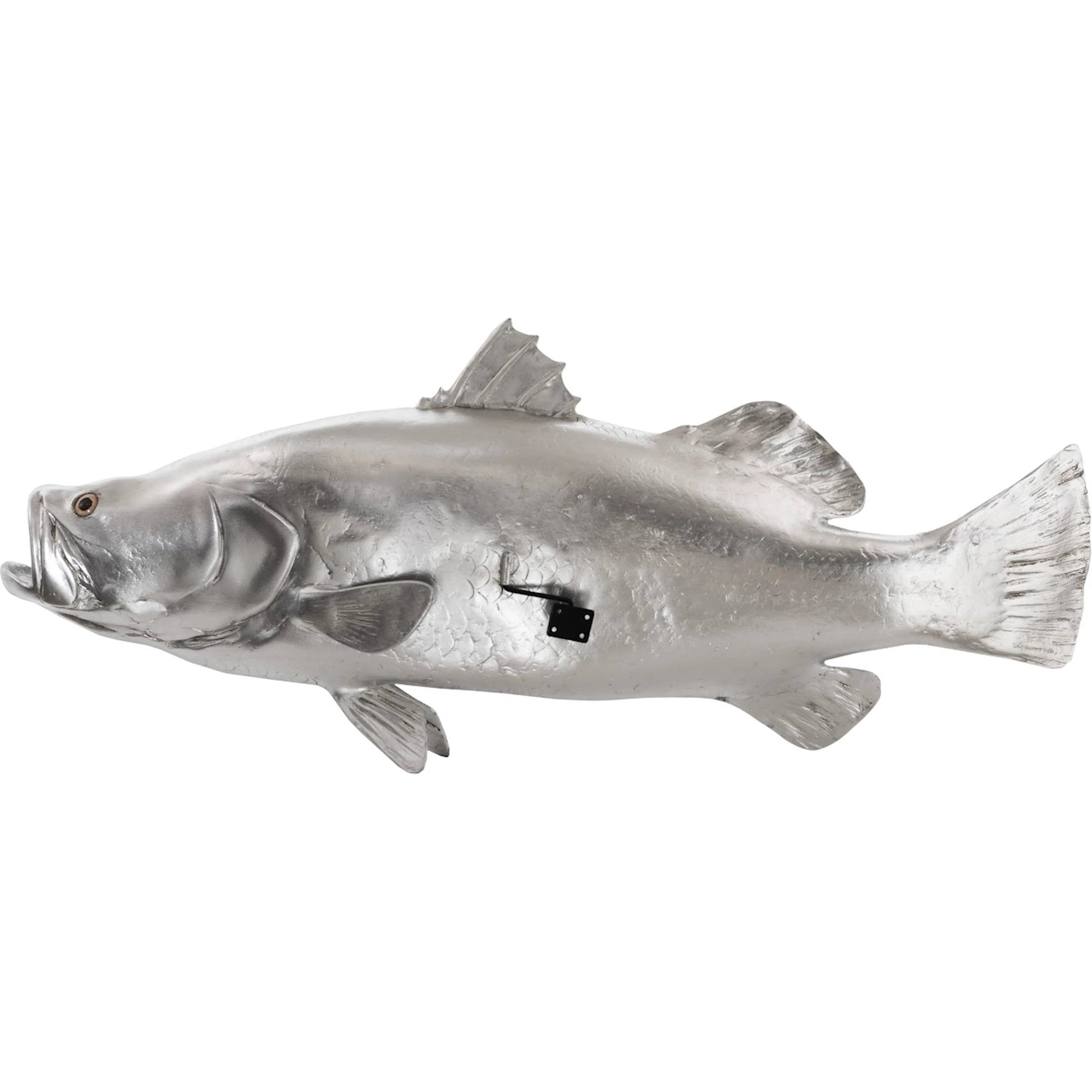 Barramundi Fish by Phillips Collection in silver and silver leaf. Made from resin in a coastal style.