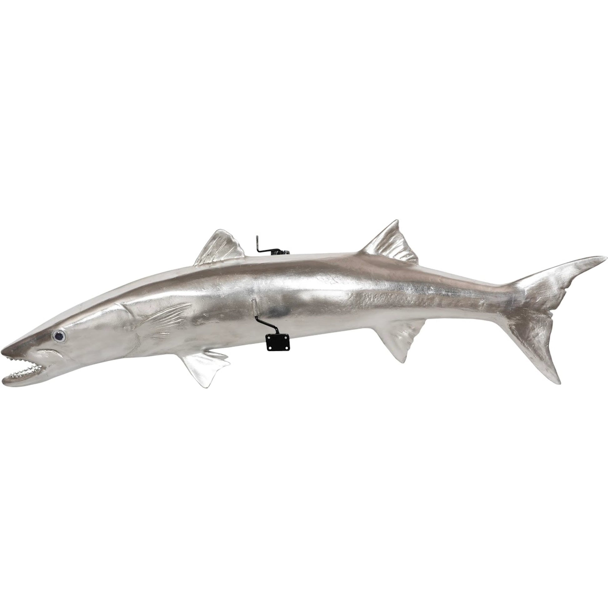 Barracuda Fish by Phillips Collection in silver. Made from resin in a coastal style.