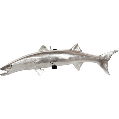 Barracuda Fish by Phillips Collection in silver. Made from resin in a coastal style.