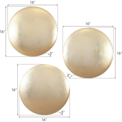 Orb Wall Tiles (Set of 3) by Phillips Collection in gold and gold leaf. Made from resin in a eclectic & global style.