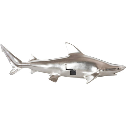 Black Tip Reef Shark by Phillips Collection in silver. Made from resin in a coastal style.