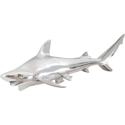 Black Tip Reef Shark by Phillips Collection in silver. Made from resin in a coastal style.