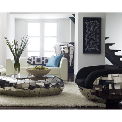 Crazy Cut Club Chair by Phillips Collection in silver. Made from metal in a modern style.