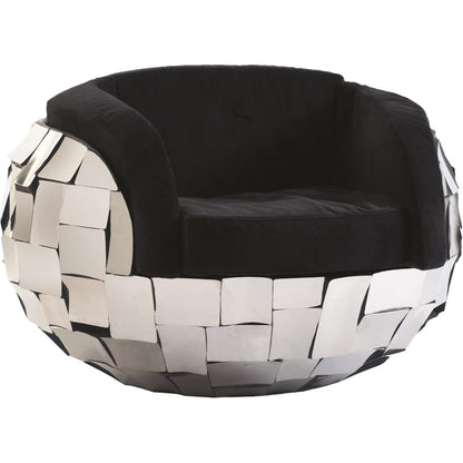 Crazy Cut Club Chair by Phillips Collection in silver. Made from metal in a modern style.