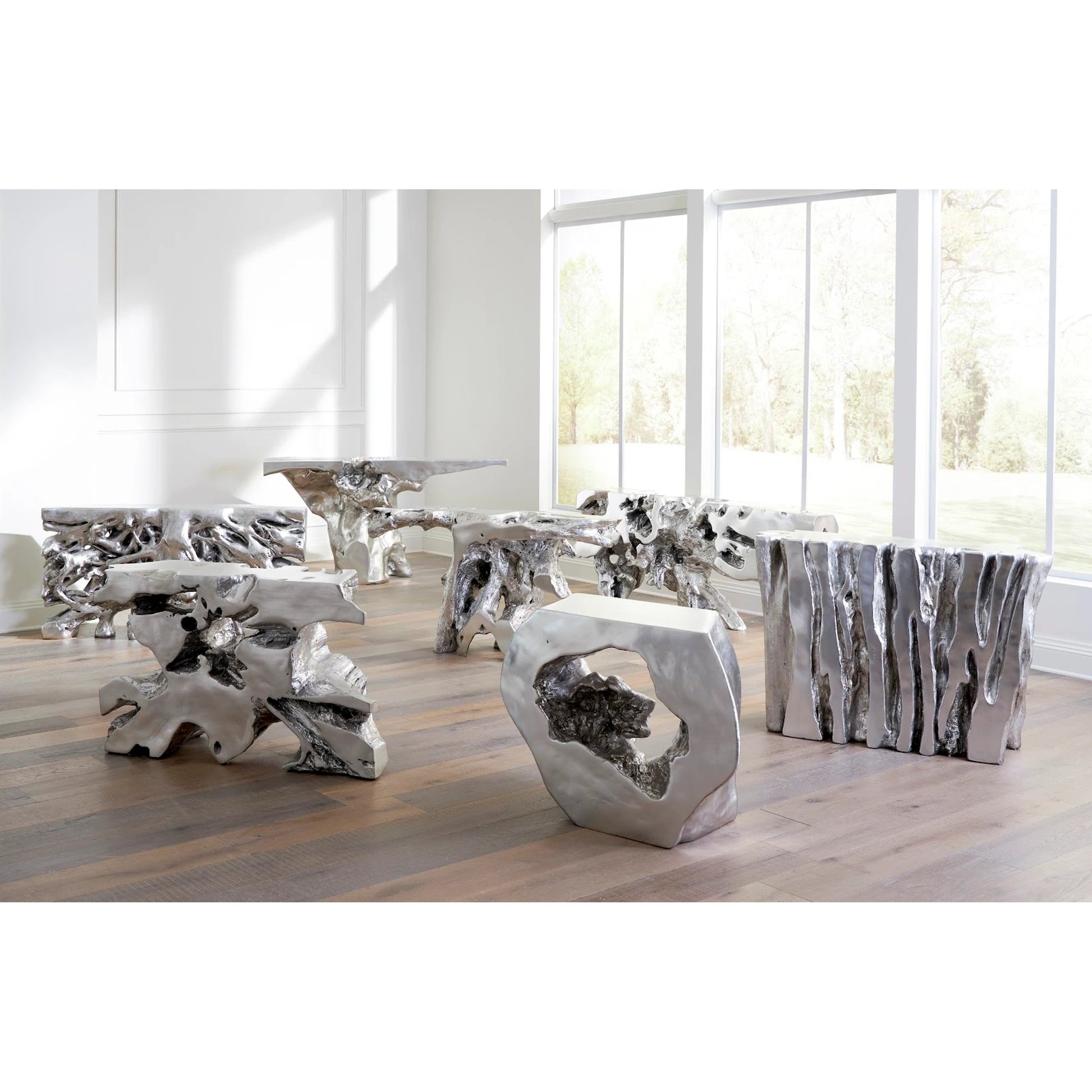 Brivo Freeform Console Table by Phillips Collection. Made from resin in a modern style.