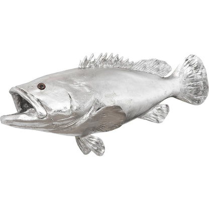 Estuary Cod Fish by Phillips Collection in silver. Made from resin in a coastal style.