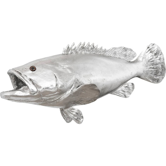 Estuary Cod Fish by Phillips Collection in silver. Made from resin in a coastal style.