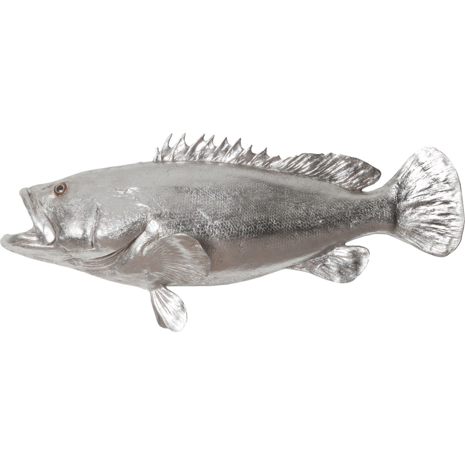 Estuary Cod Fish by Phillips Collection in silver. Made from resin in a coastal style.