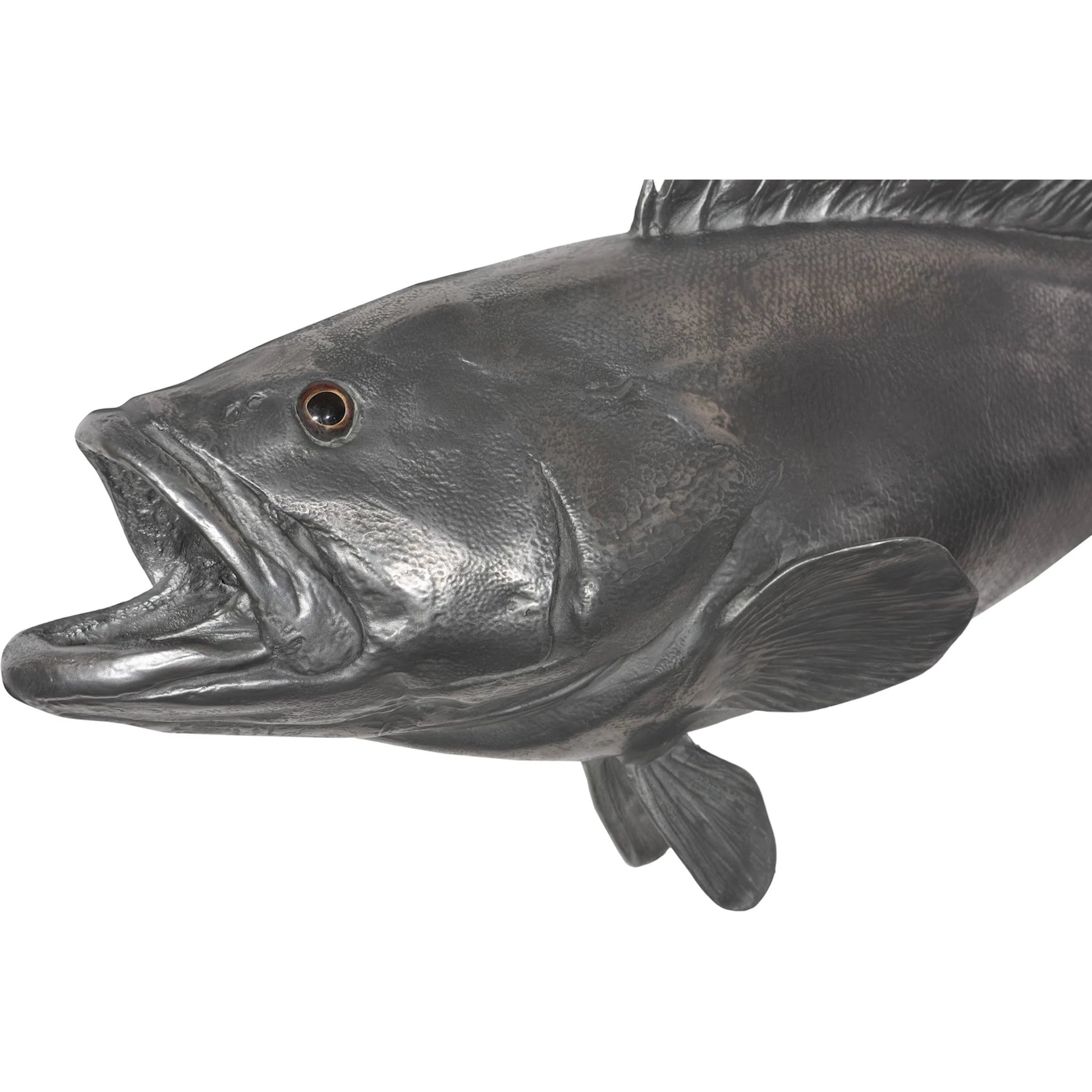 Estuary Cod Fish by Phillips Collection in silver. Made from resin in a coastal style.