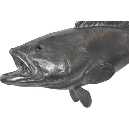 Estuary Cod Fish by Phillips Collection in silver. Made from resin in a coastal style.