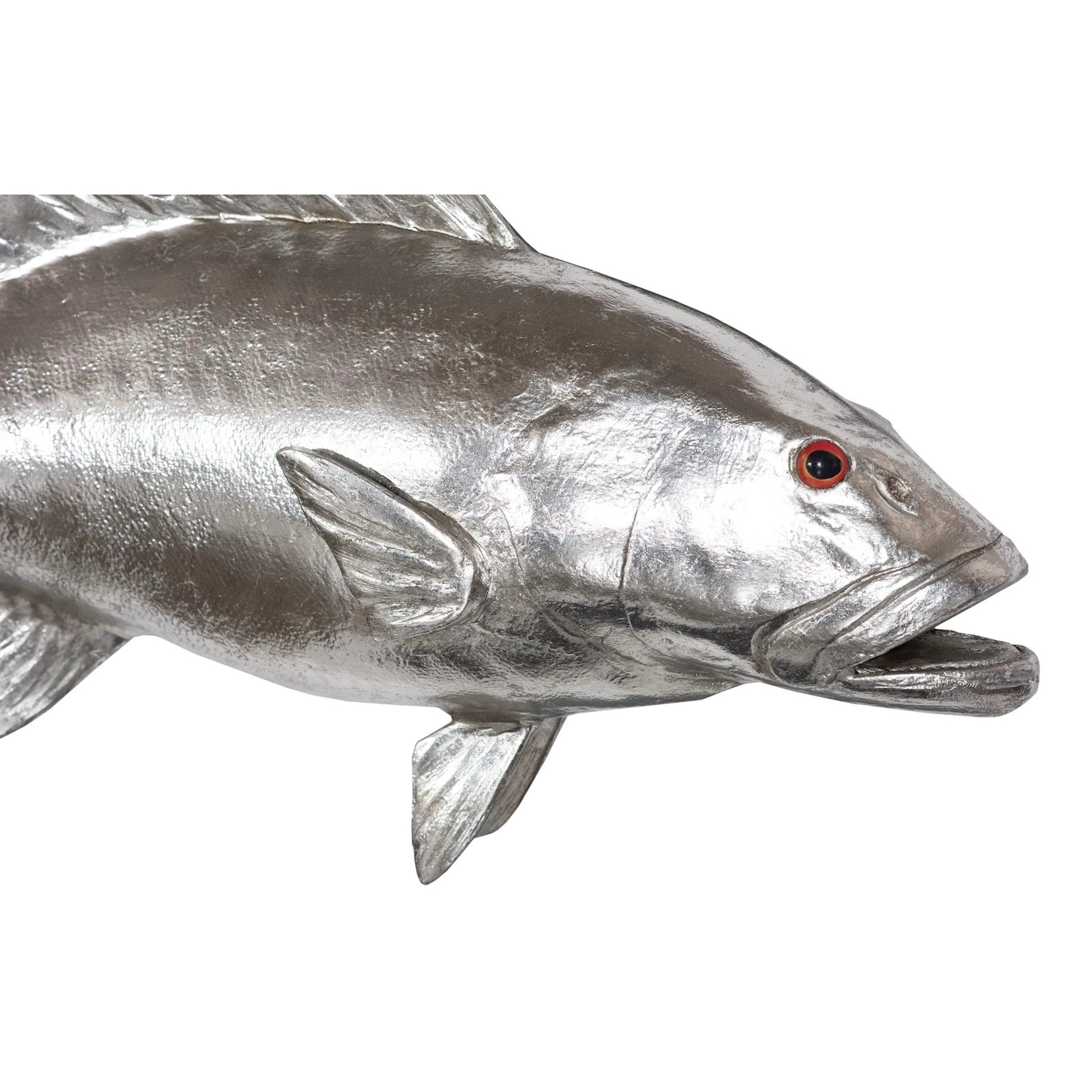 Coral Trout Fish by Phillips Collection in silver. Made from resin in a coastal style.