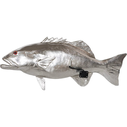 Coral Trout Fish by Phillips Collection in silver. Made from resin in a coastal style.