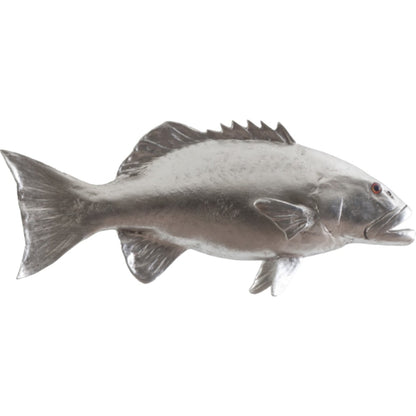 Coral Trout Fish by Phillips Collection in silver. Made from resin in a coastal style.