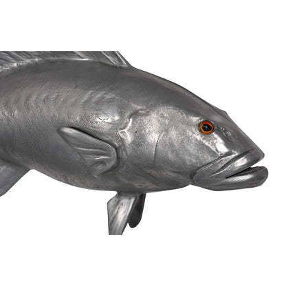 Coral Trout Fish by Phillips Collection in silver. Made from resin in a coastal style.