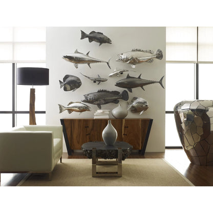 Coral Trout Fish by Phillips Collection in silver. Made from resin in a coastal style.