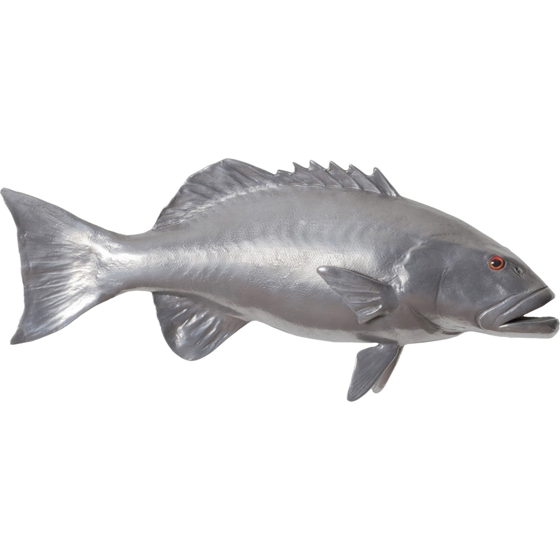 Coral Trout Fish by Phillips Collection in silver. Made from resin in a coastal style.