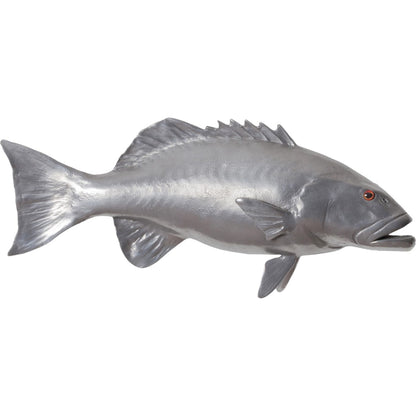 Coral Trout Fish by Phillips Collection in silver. Made from resin in a coastal style.