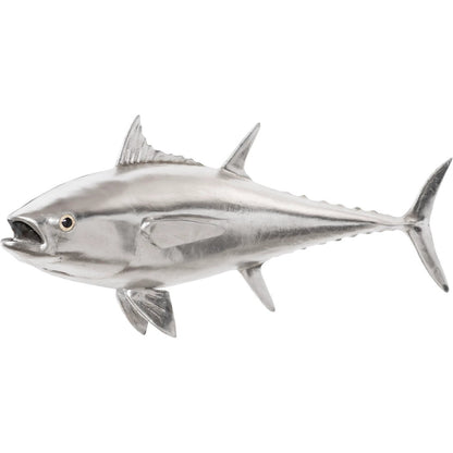 Bluefin Tuna Fish by Phillips Collection in silver. Made from resin in a coastal style.