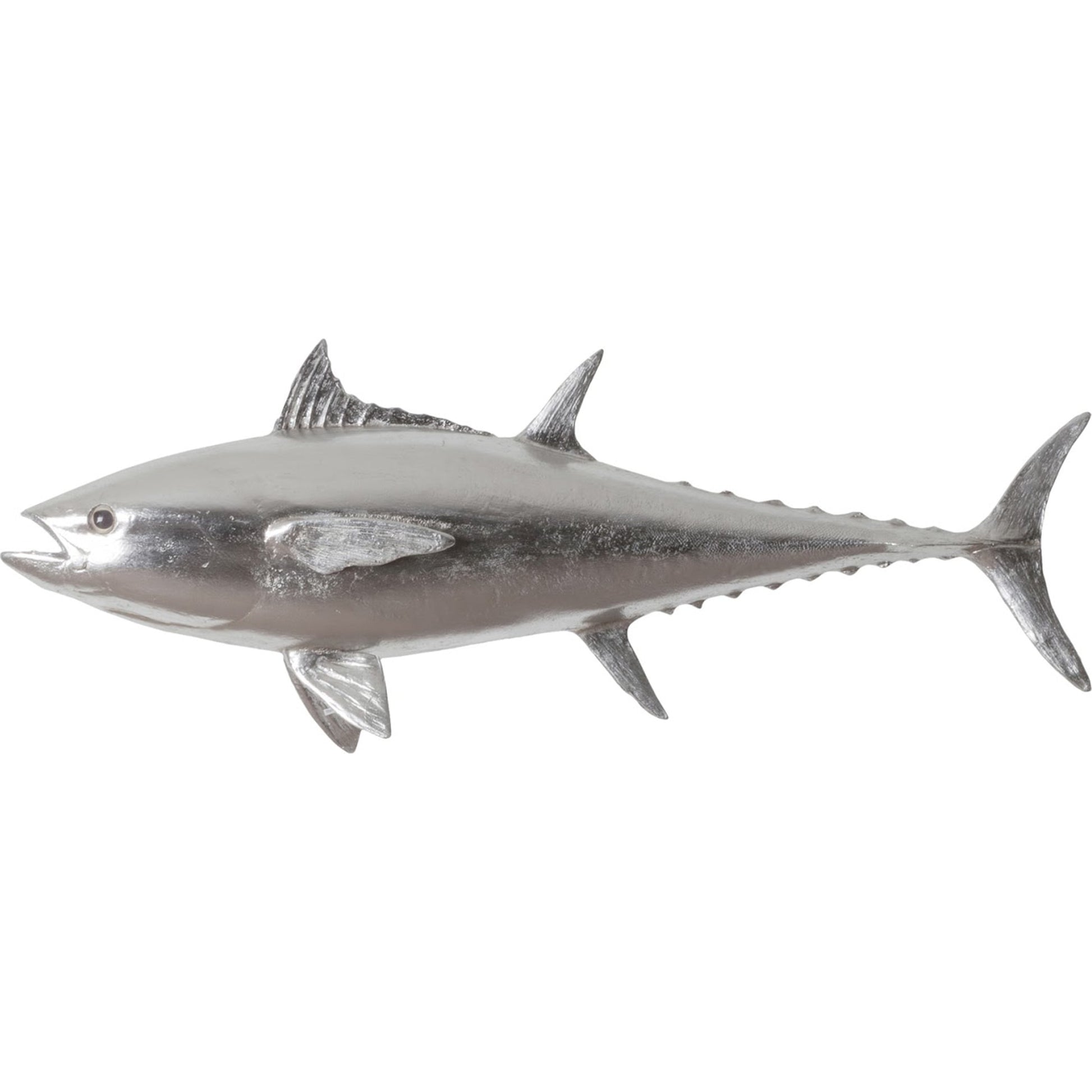 Bluefin Tuna Fish by Phillips Collection in silver. Made from resin in a coastal style.