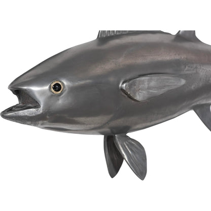 Bluefin Tuna Fish by Phillips Collection in silver. Made from resin in a coastal style.