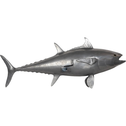 Bluefin Tuna Fish by Phillips Collection in silver. Made from resin in a coastal style.