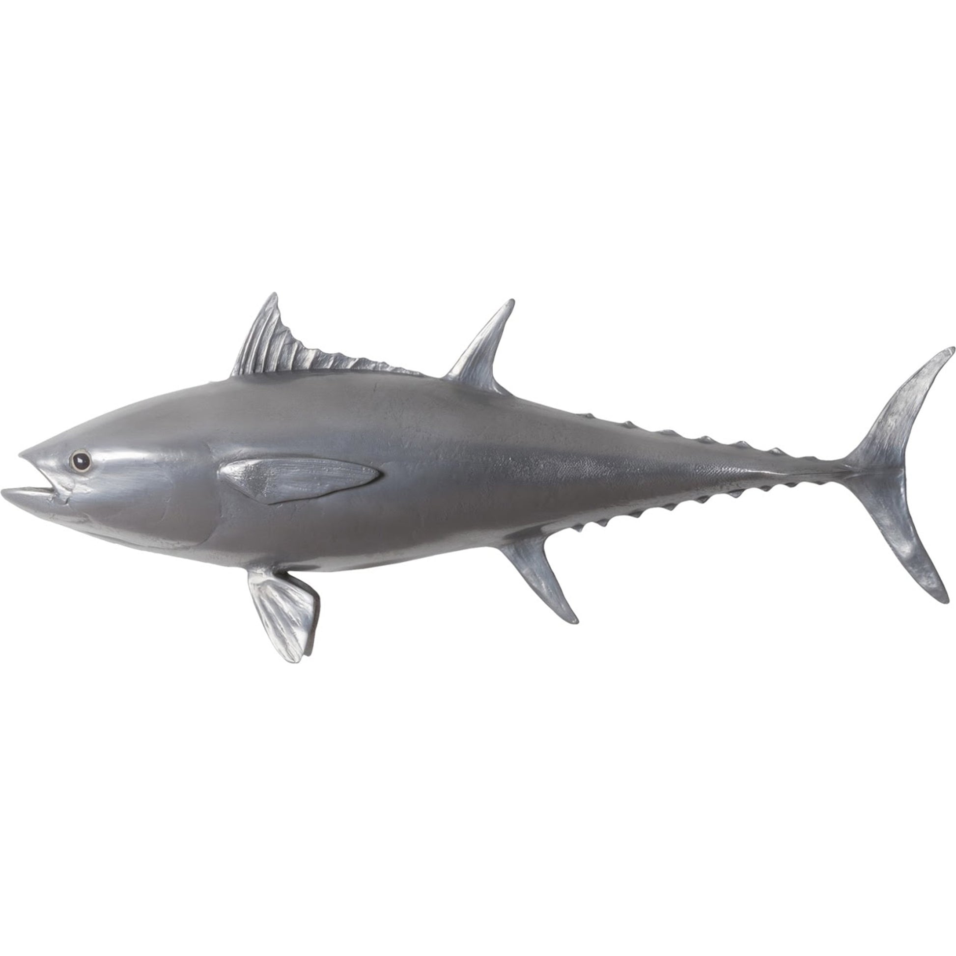 Bluefin Tuna Fish by Phillips Collection in silver. Made from resin in a coastal style.