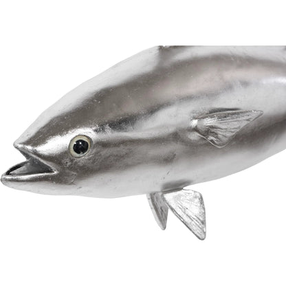 Mackerel Fish by Phillips Collection in silver. Made from resin in a coastal style.