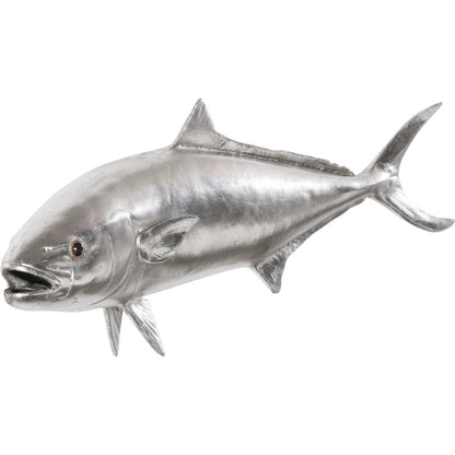 Yellow Tailed King Fish by Phillips Collection in silver. Made from resin in a coastal style.
