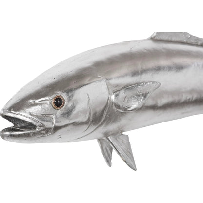 Yellow Tailed King Fish by Phillips Collection in silver. Made from resin in a coastal style.