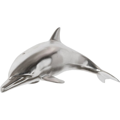 Dolphin by Phillips Collection in silver. Made from resin in a coastal style.