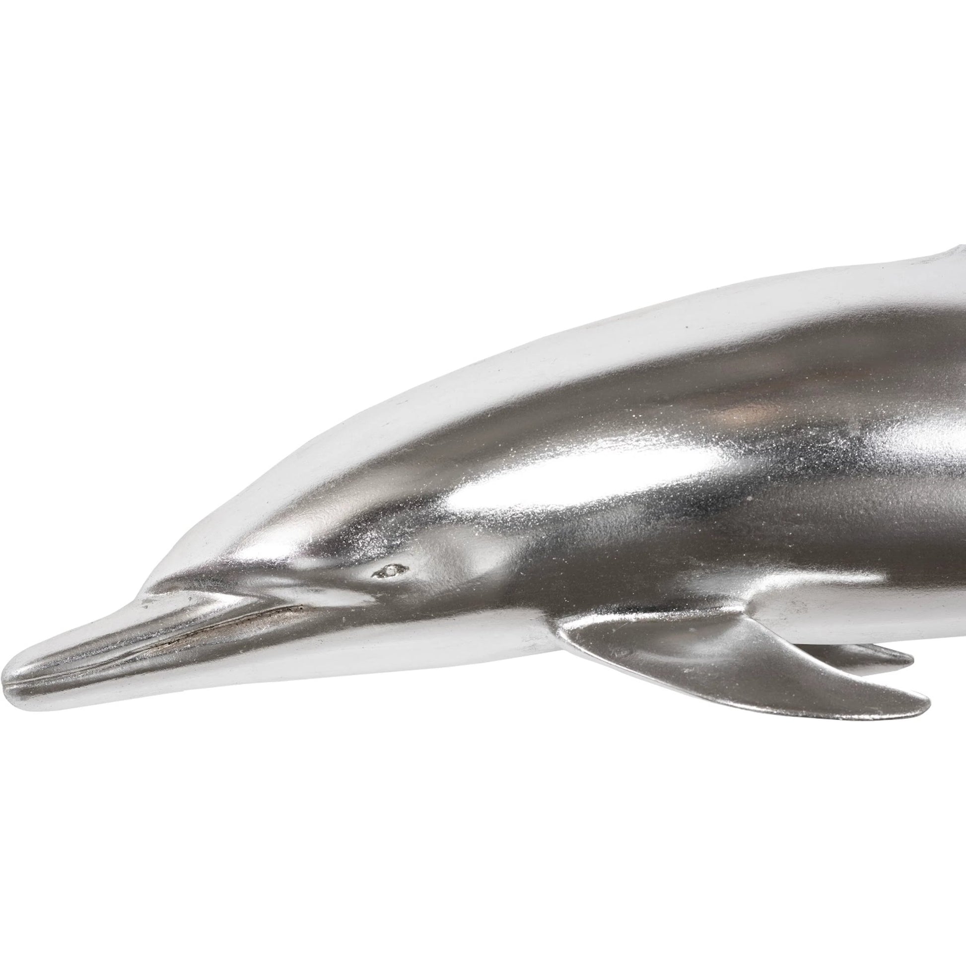 Dolphin by Phillips Collection in silver. Made from resin in a coastal style.