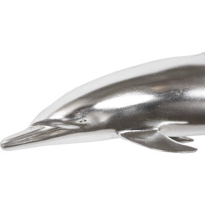 Dolphin by Phillips Collection in silver. Made from resin in a coastal style.