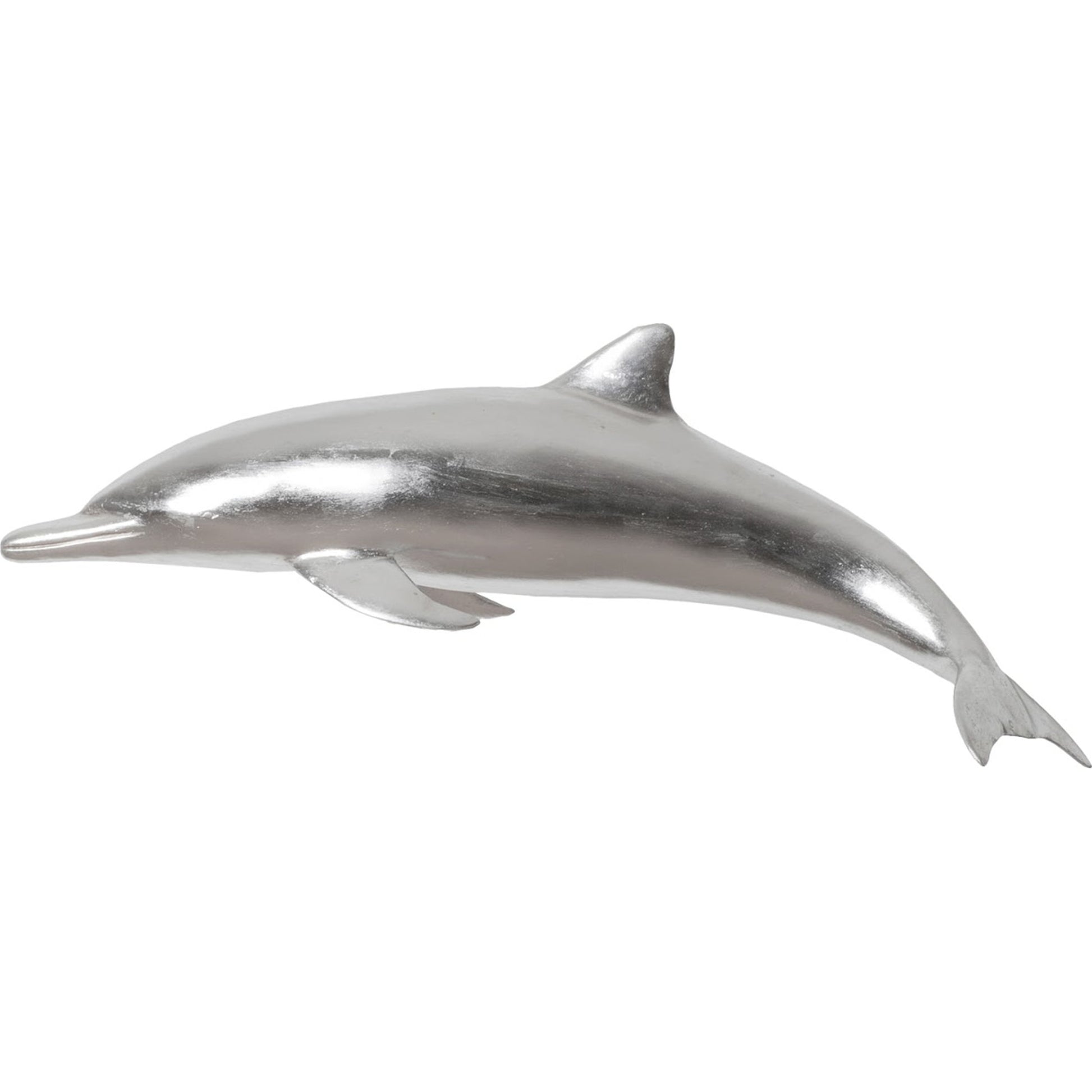 Dolphin by Phillips Collection in silver. Made from resin in a coastal style.